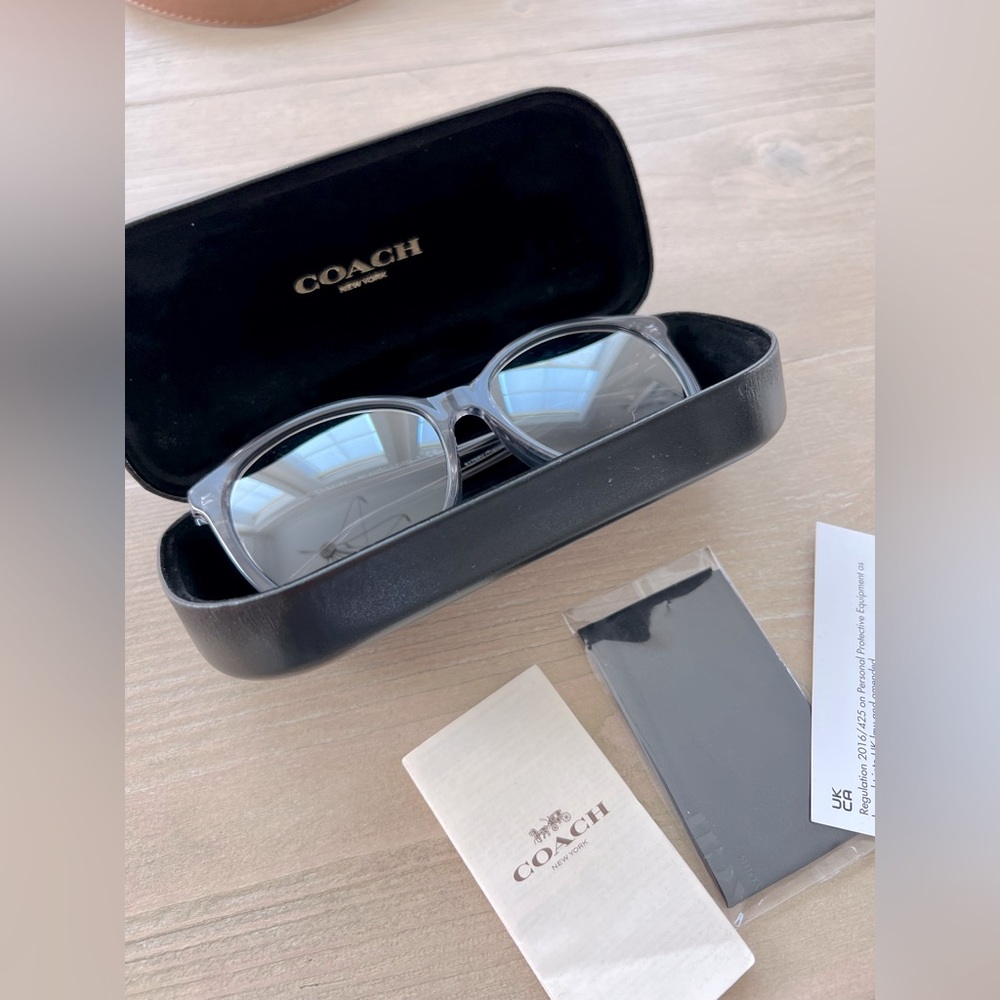 COACH NEW Transparent Grey Reflective Mirrored Sunglasses